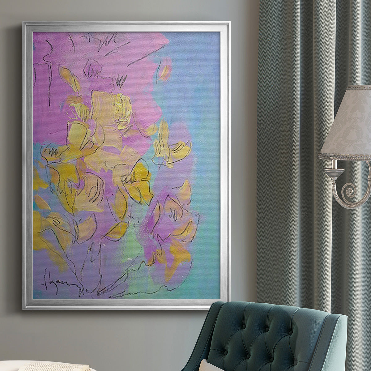 Dancing Heart - Modern Framed Canvas Print