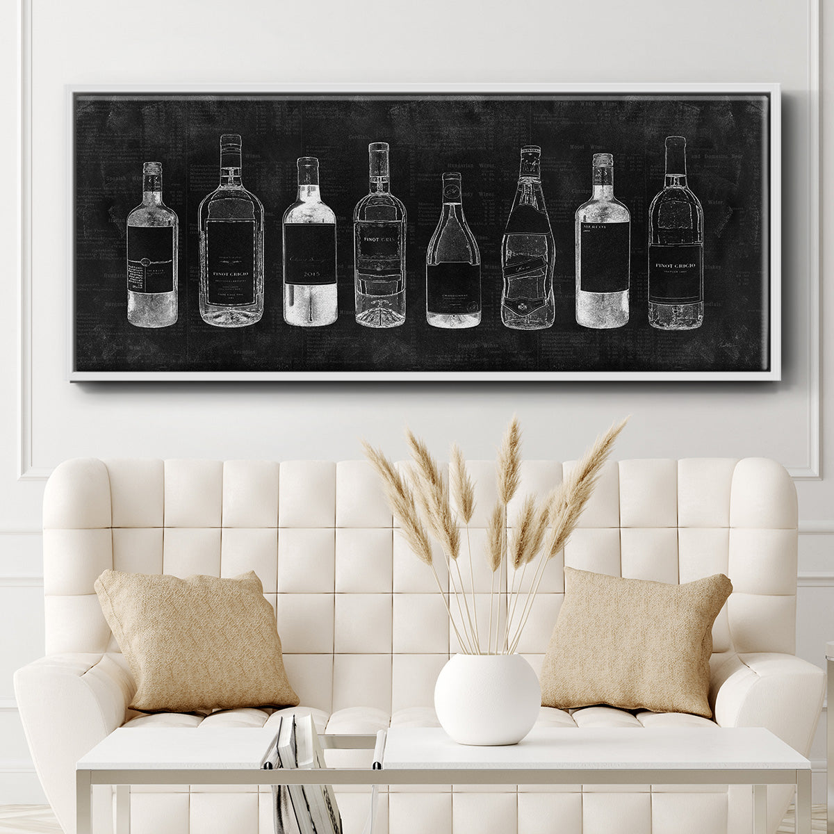 Wine Cellar - Floater Framed Canvas Print