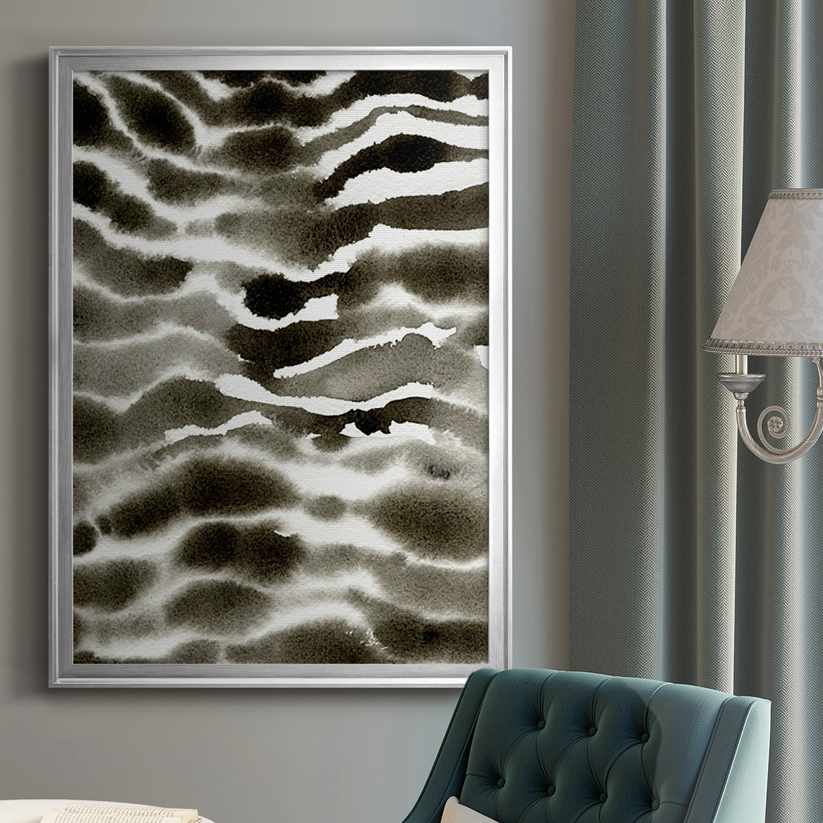 Jungle Stripe II - Modern Framed Canvas Print