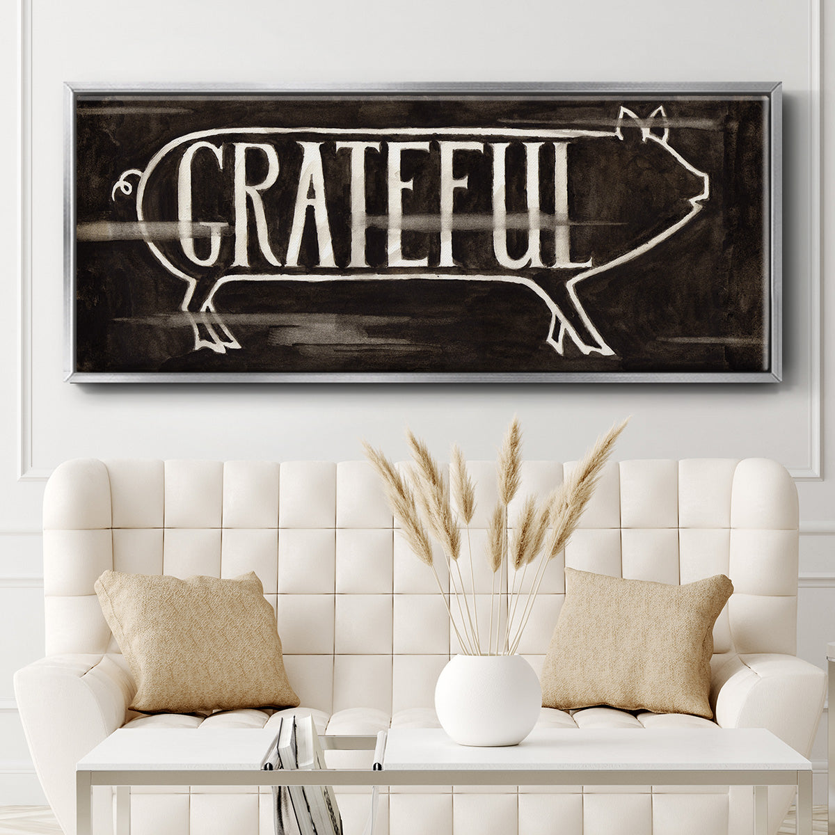 Grateful Pig - Floater Framed Canvas Print