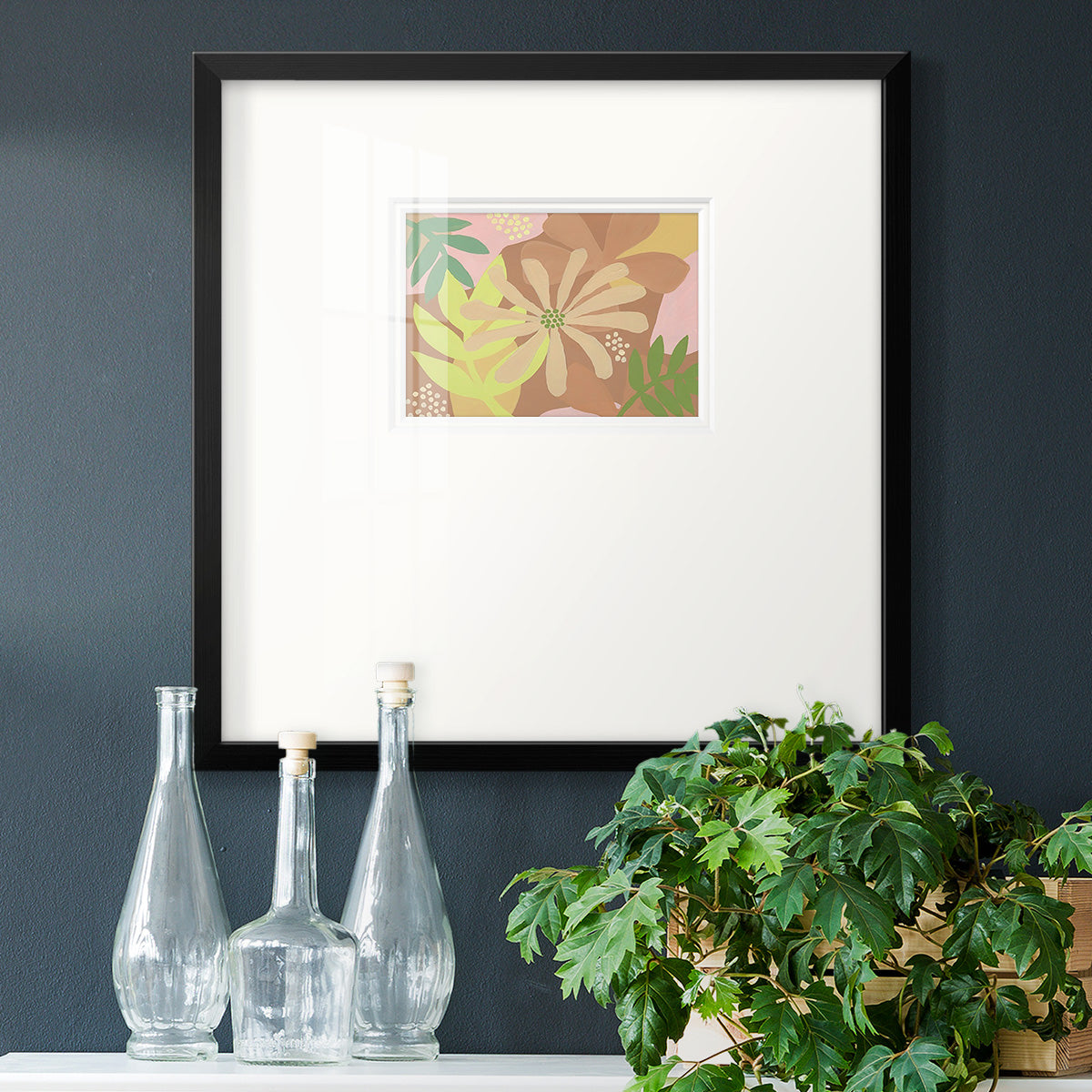 Neutral Blooms II Premium Framed Print Double Matboard