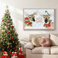 Deer Christmas Collection A - Framed Gallery Wrapped Canvas in Floating Frame