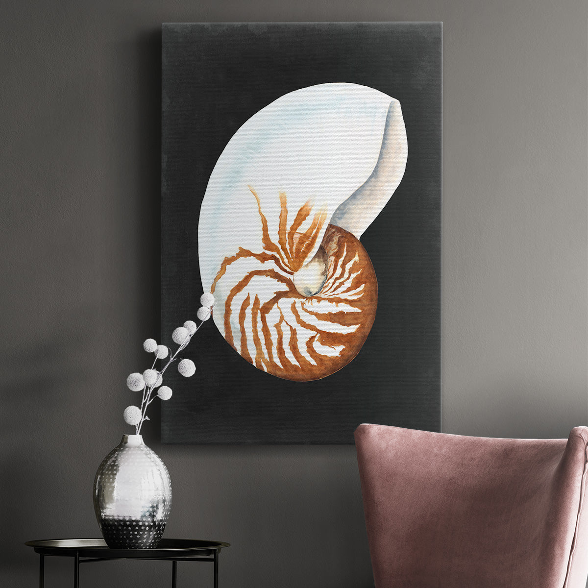 Graphic Nautilus Premium Gallery Wrapped Canvas - Ready to Hang