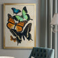 Collaged Butterflies I - Modern Framed Canvas Print