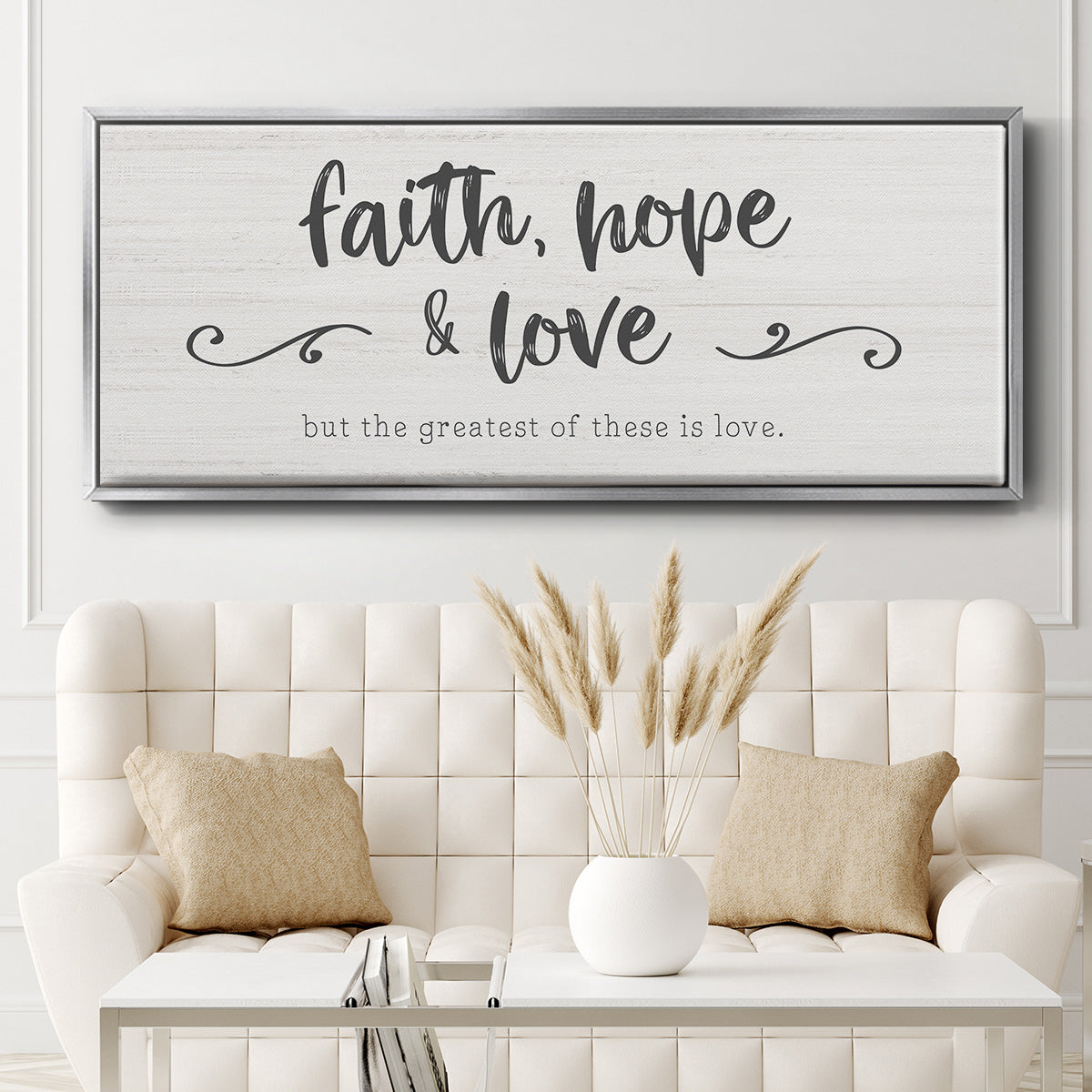 Greatest is Love - Floater Framed Canvas Print