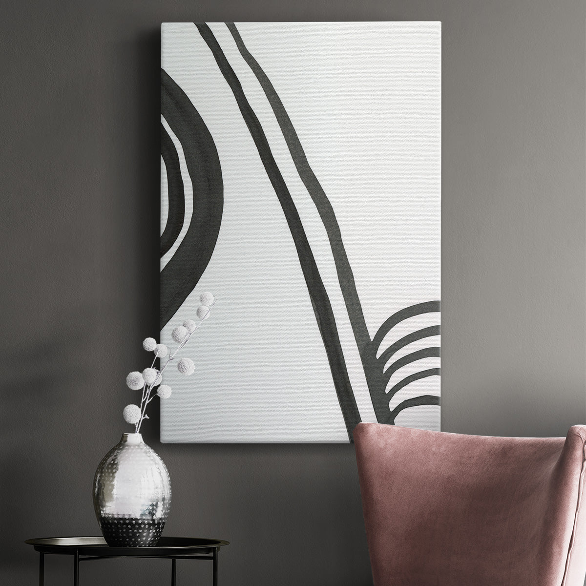 Ink Lines IV Premium Gallery Wrapped Canvas - Ready to Hang