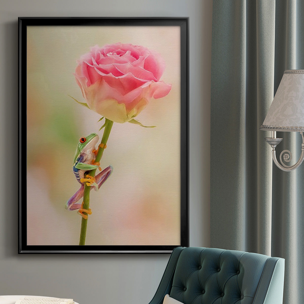 Hanging On II - Modern Framed Canvas Print