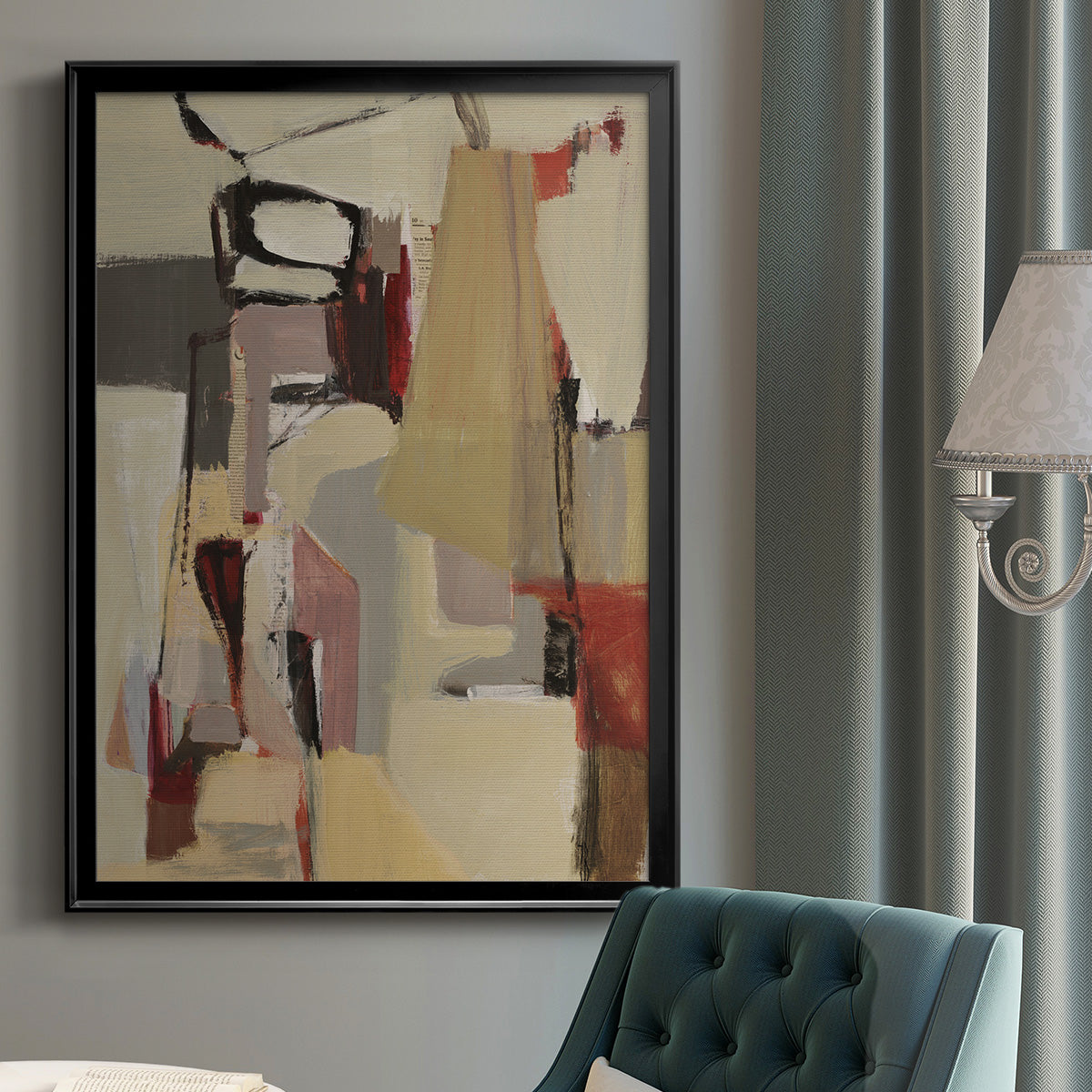 Peaches - Modern Framed Canvas Print