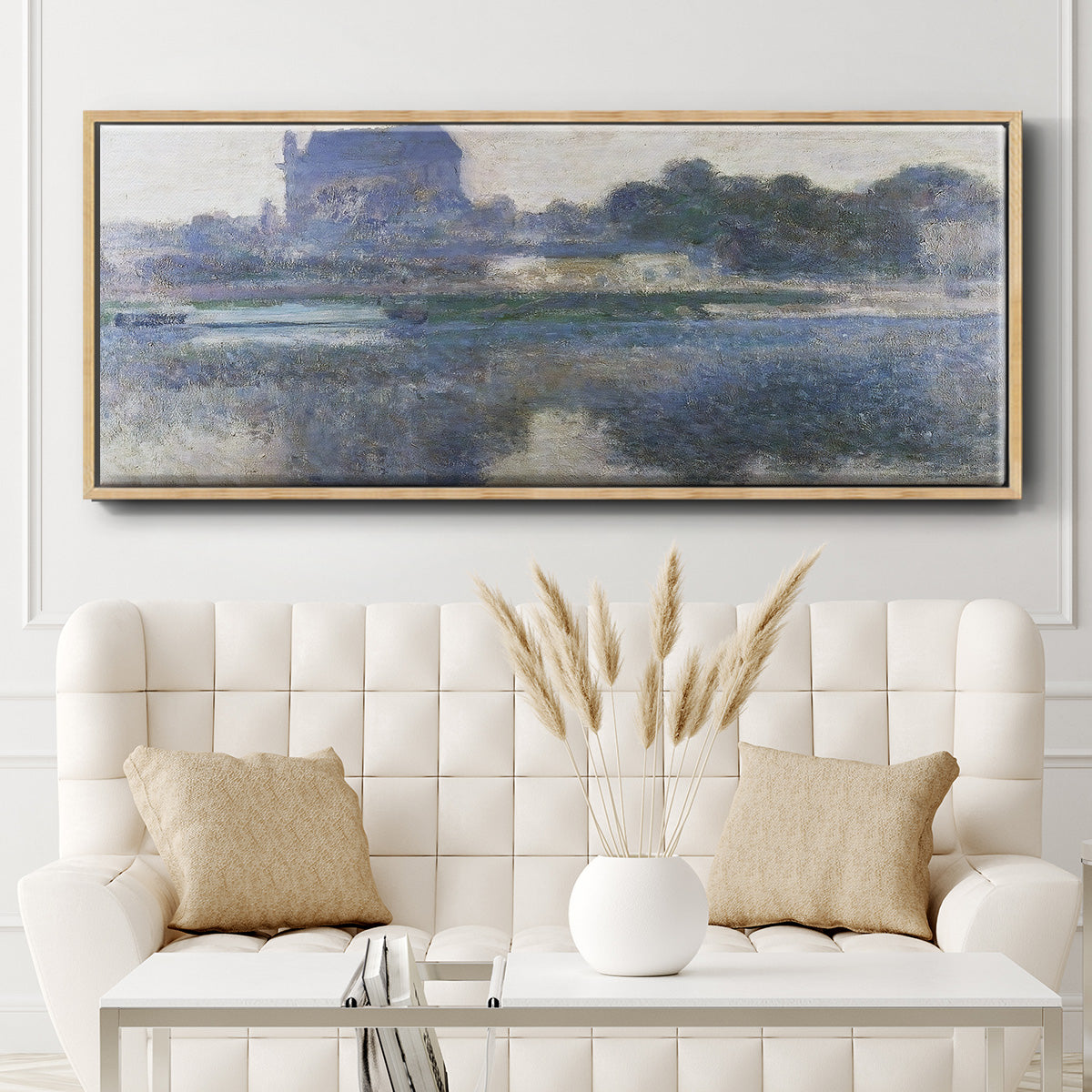 The Church of Vernon in the Mist, 1893 - Floater Framed Canvas Print