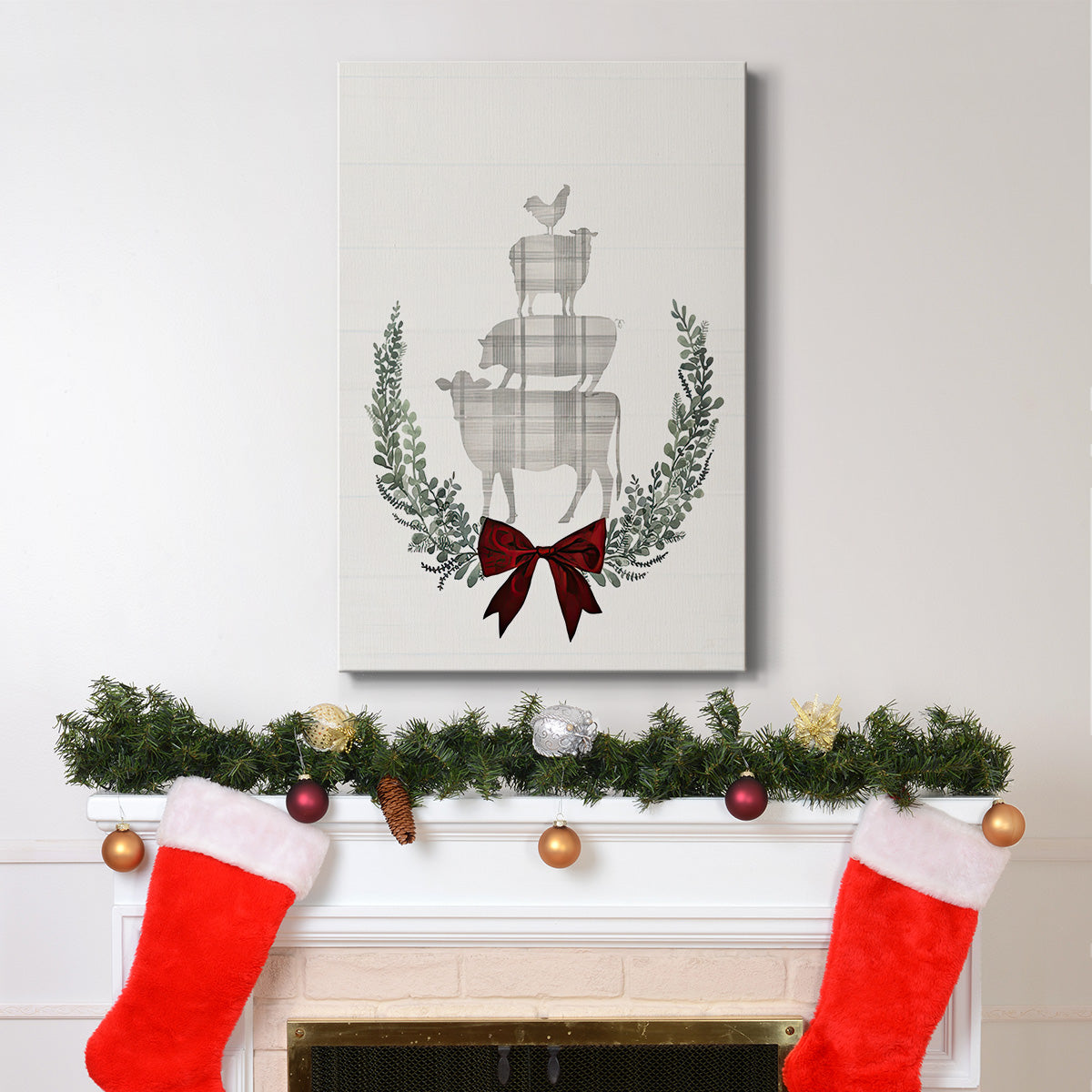 Yuletide Animals II - Gallery Wrapped Canvas