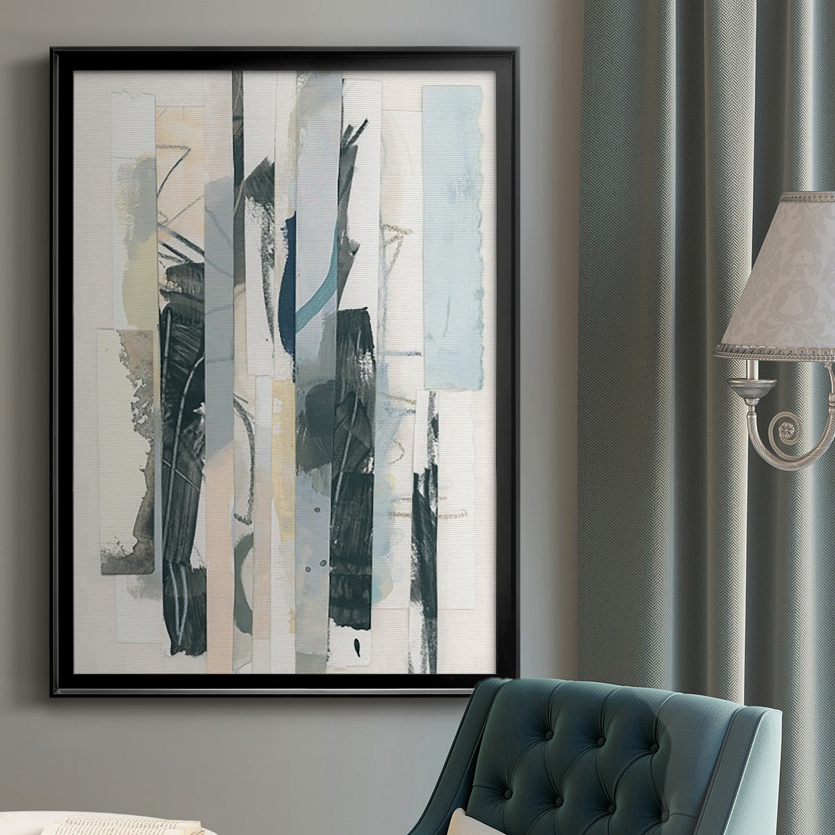 Paper Strata I - Modern Framed Canvas Print