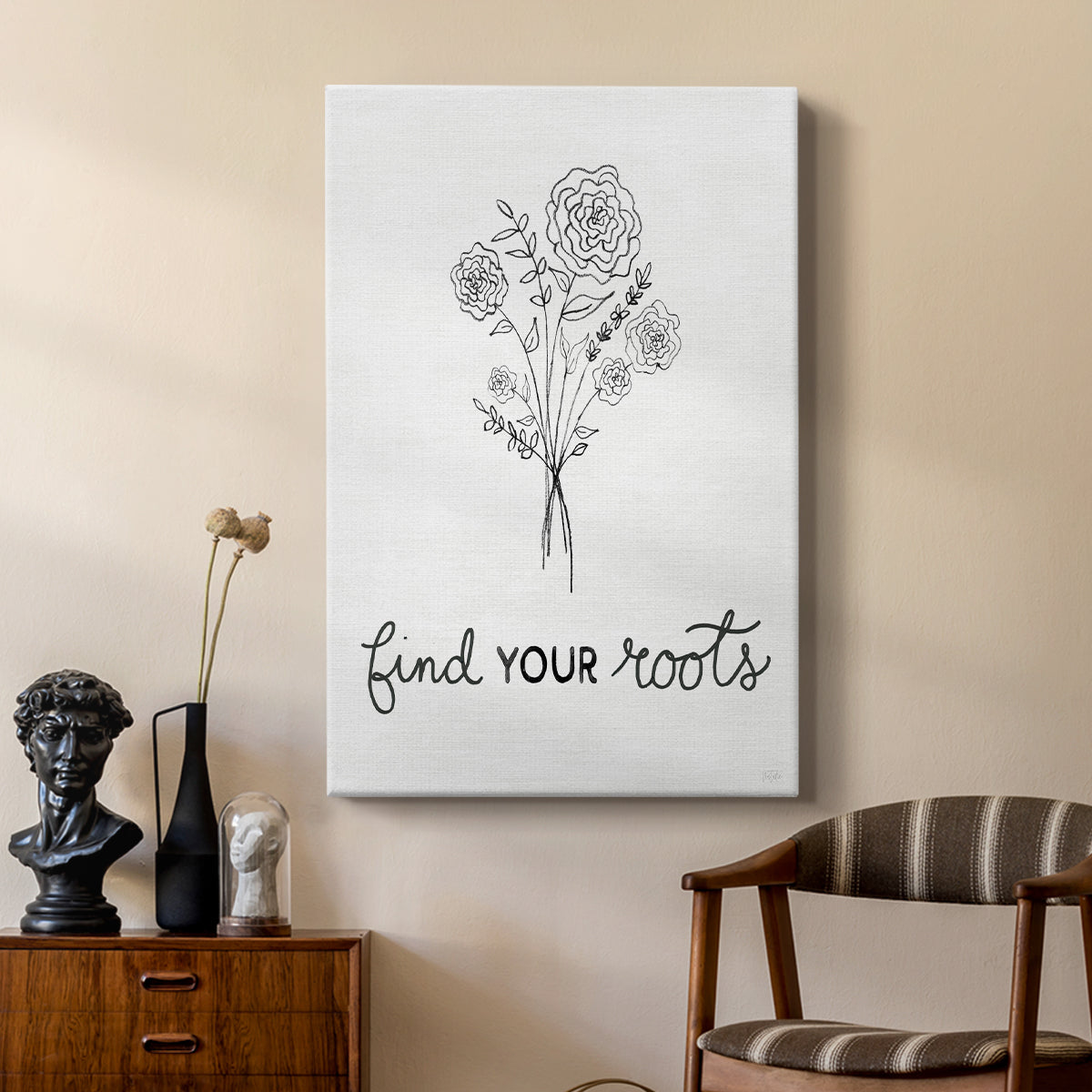 Find Your Roots Sketch - Canvas Art Print