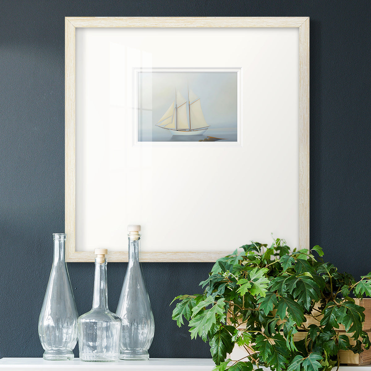 Foggy Sail II Premium Framed Print Double Matboard