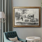 Classical pastoral landscape artwork by Nicolas Berchem in an ornate vintage gold frame displayed in a neutral interior setting.