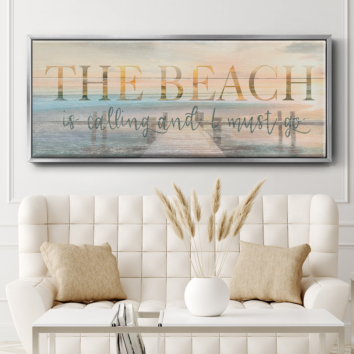The Beach Is Calling - Floater Framed Canvas Print