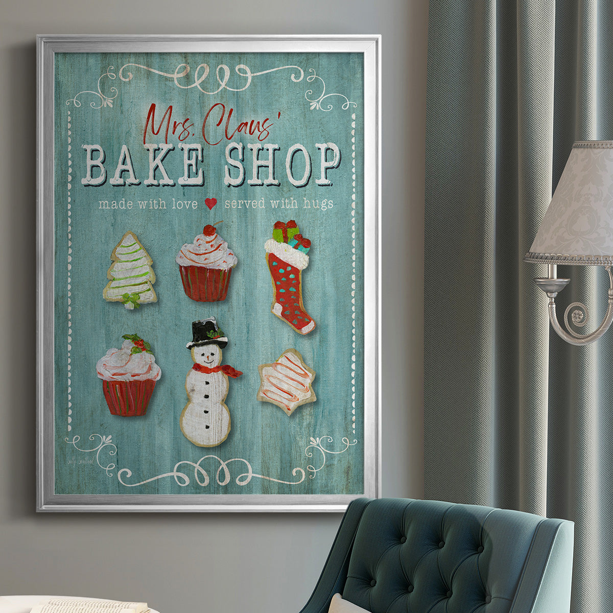 Mrs. Claus Bake Shop - Modern Framed Canvas Print