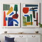 Colorful Shapes I - Premium Framed Canvas 2 Piece Set - Ready to Hang