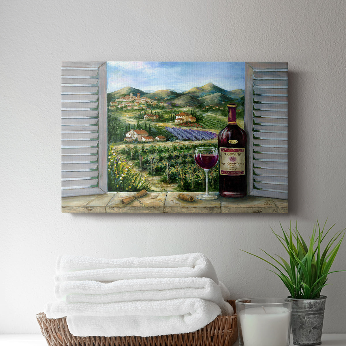 Tuscan Red and Vineyard - Canvas Art Print