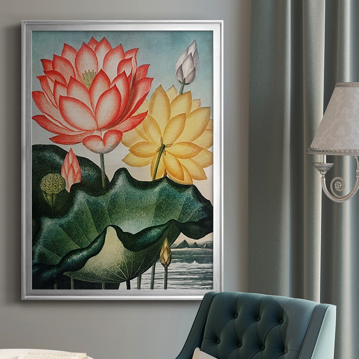 Temple of Flora V - Modern Framed Canvas Print