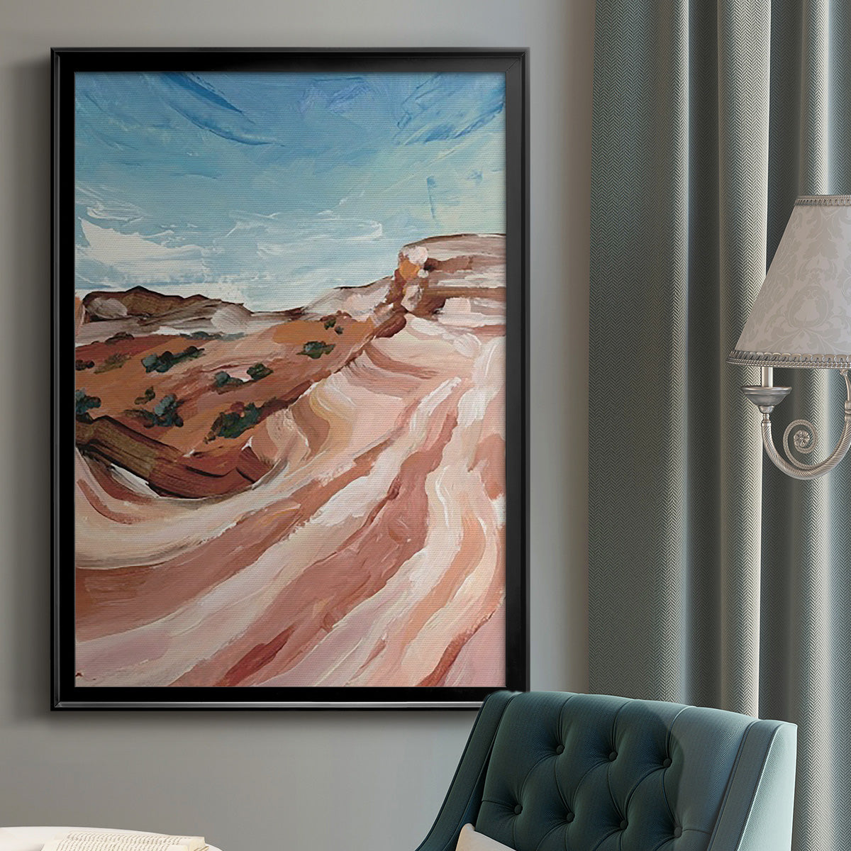 Impasto Plateau II - Modern Framed Canvas Print