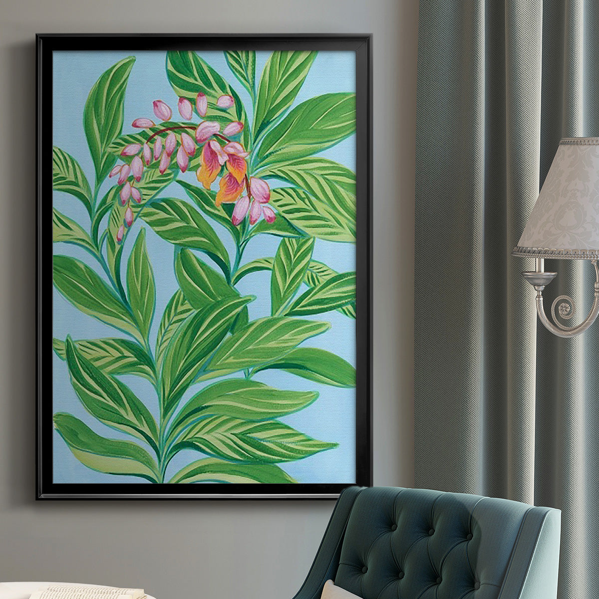 Tropical Shell Ginger I - Modern Framed Canvas Print