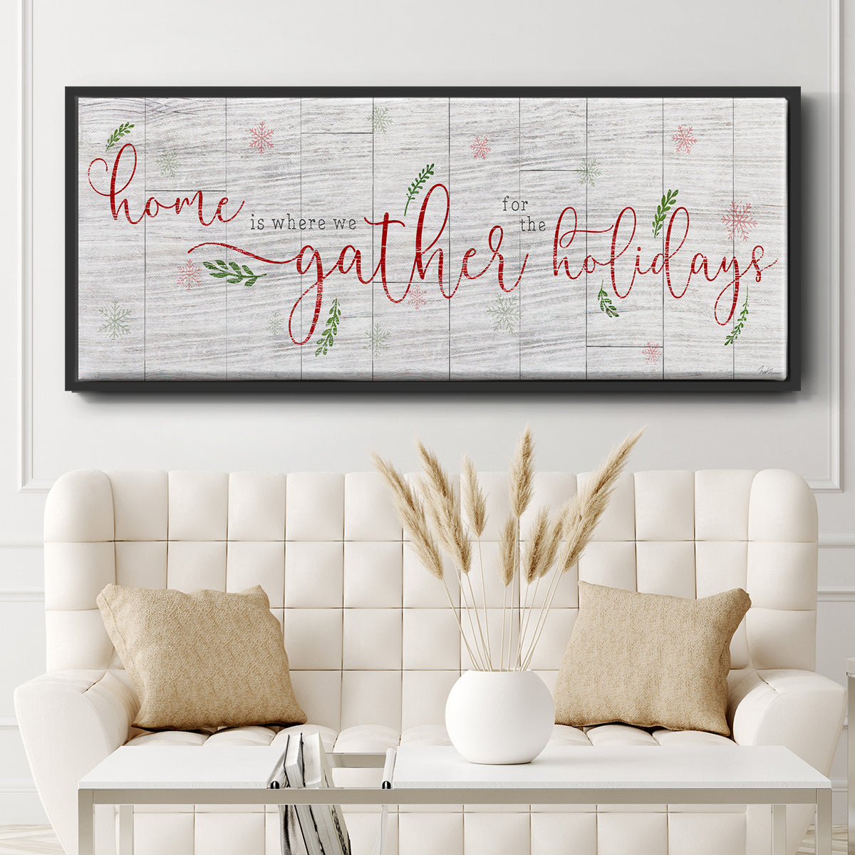 Holidays Gather - Floater Framed Canvas Print