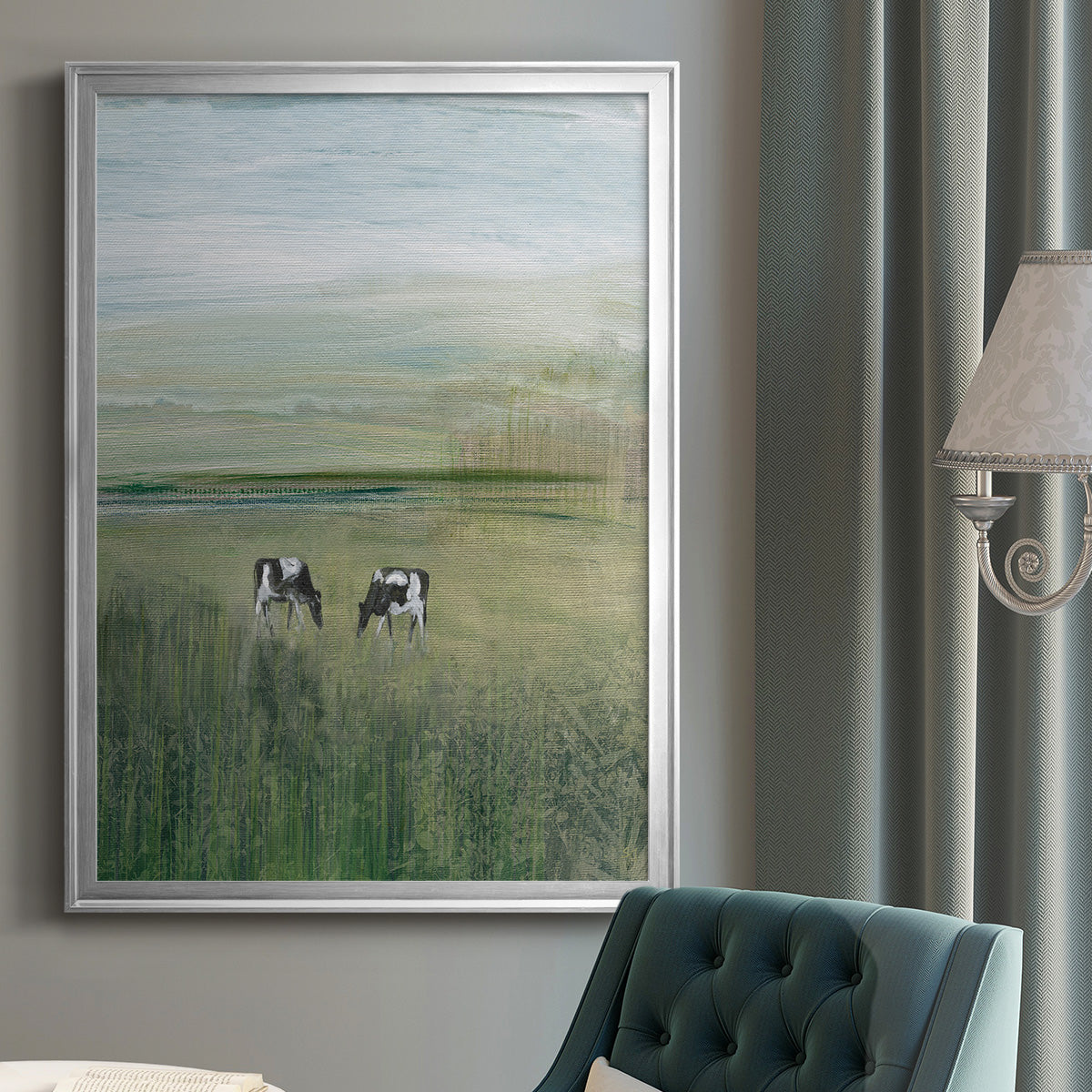 Out to Pasture II - Modern Framed Canvas Print