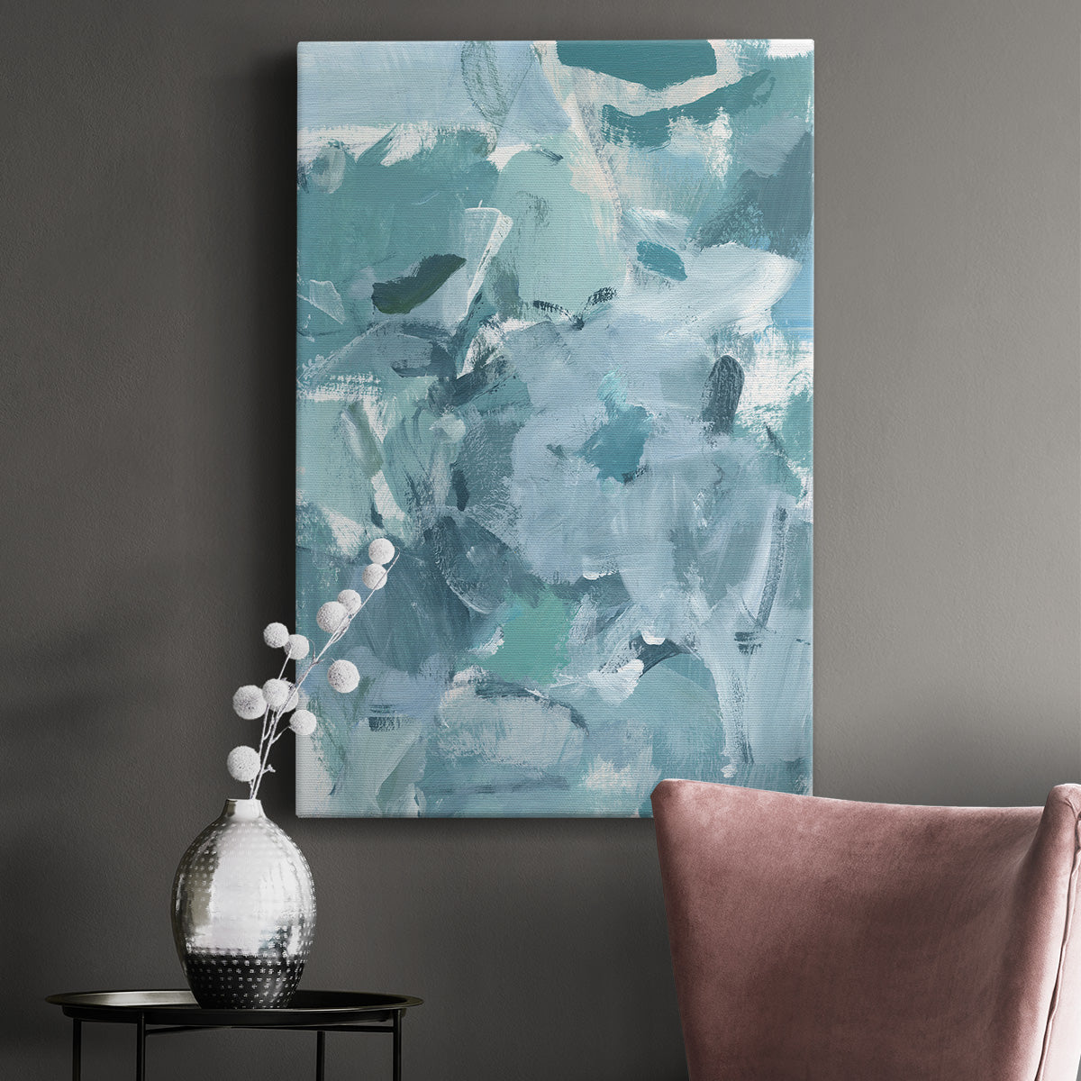 Soft Teal I Premium Gallery Wrapped Canvas - Ready to Hang