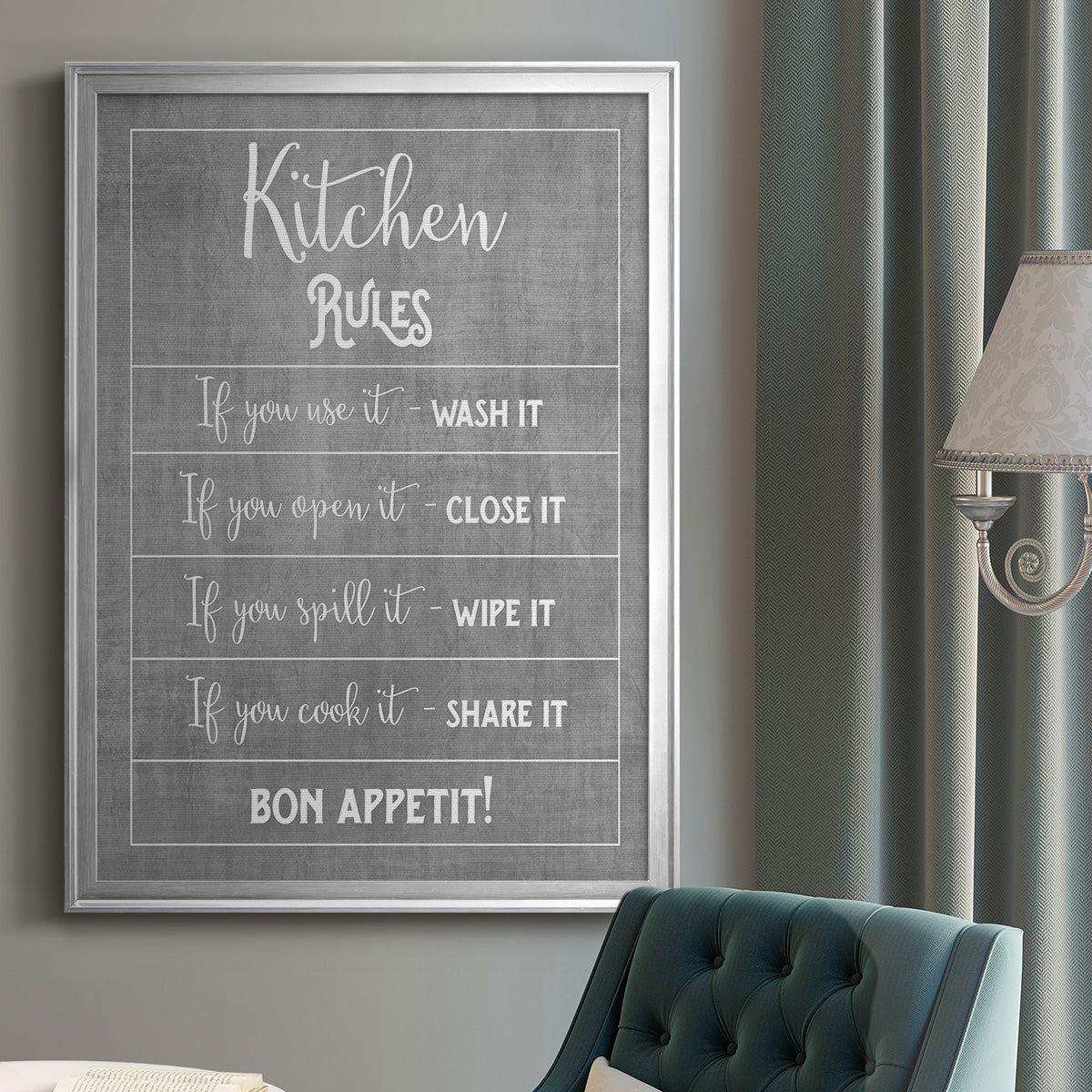 Bon Appetit - Modern Framed Canvas Print