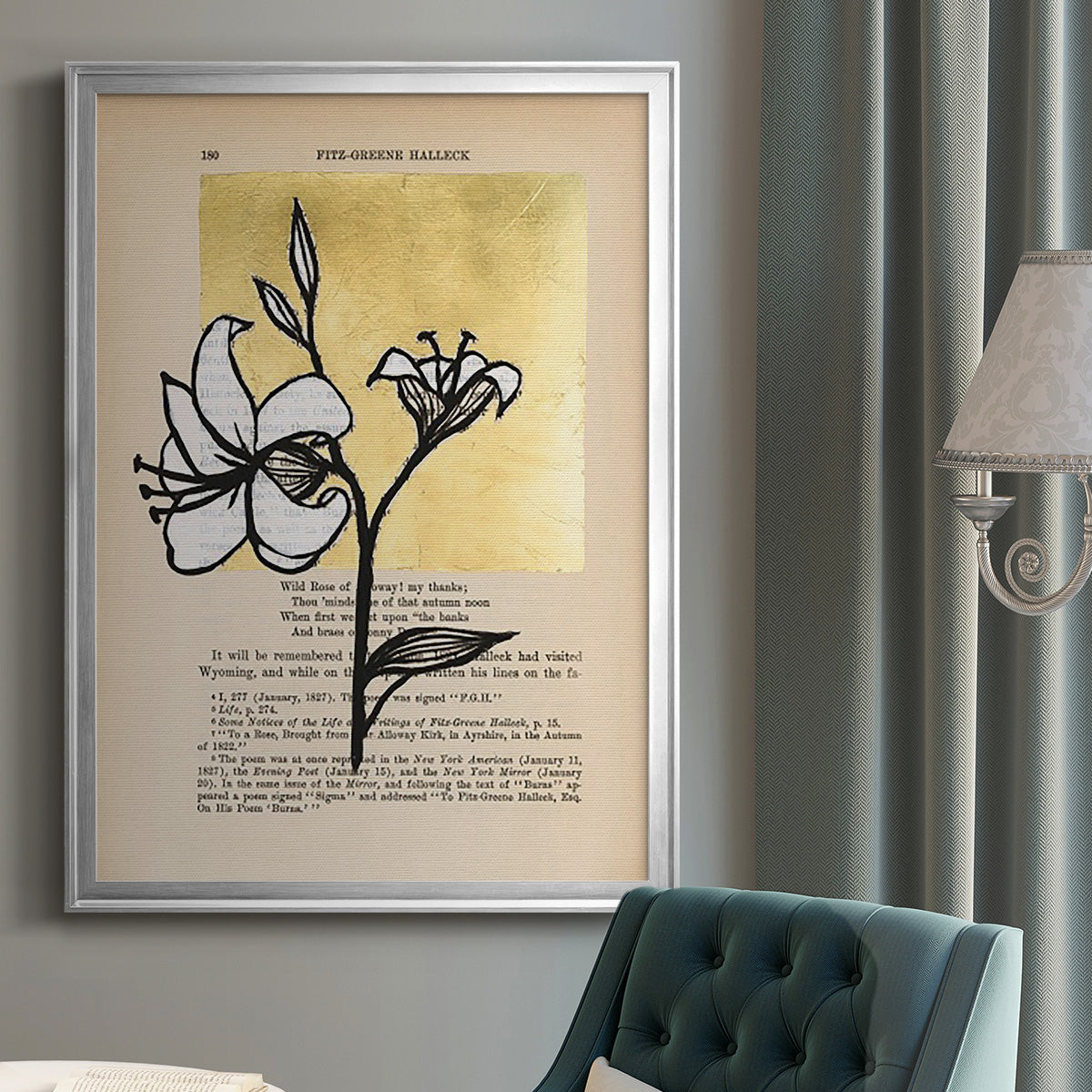 Floral Diary IV - Modern Framed Canvas Print