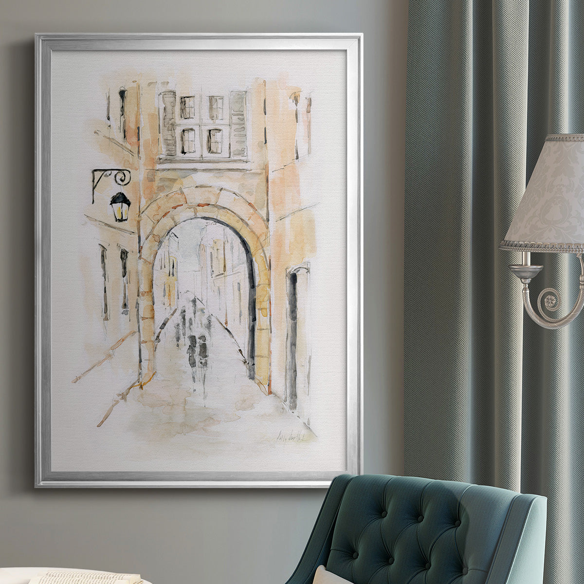 Venice Market Day II - Modern Framed Canvas Print