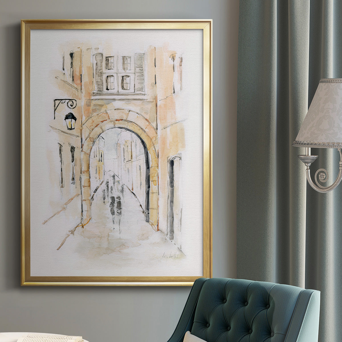 Venice Market Day II - Modern Framed Canvas Print