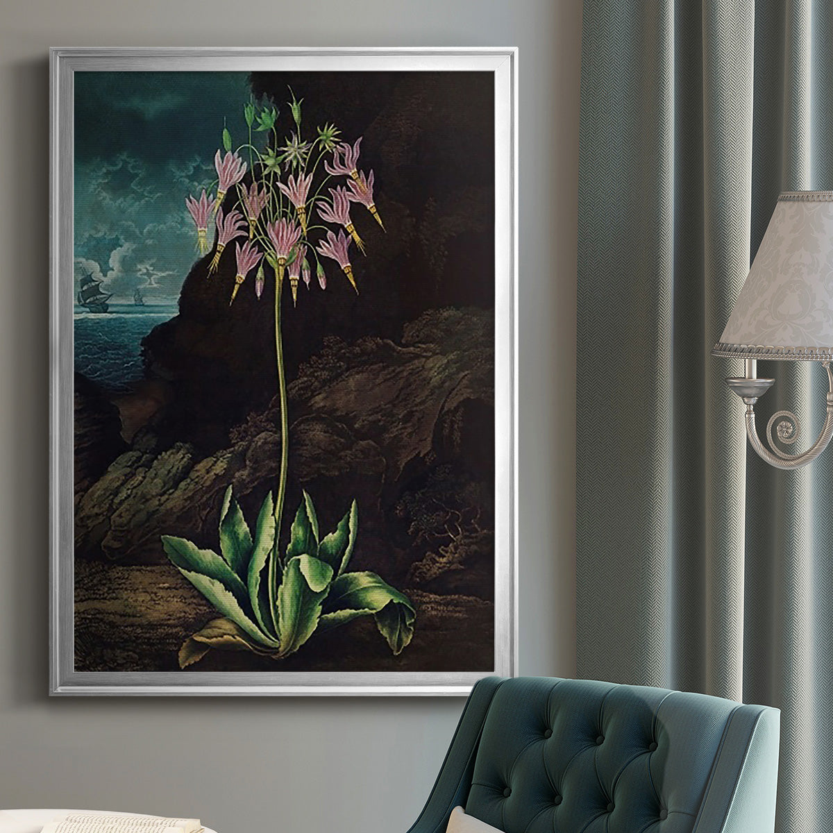 Temple of Flora II - Modern Framed Canvas Print