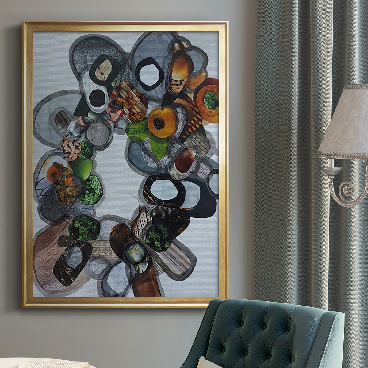 Amelia Island Stones - Modern Framed Canvas Print