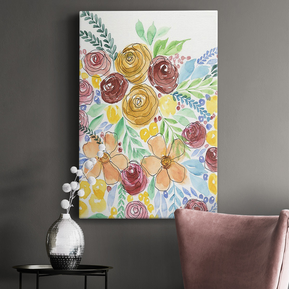 Flower Carousel I - Canvas Art Print