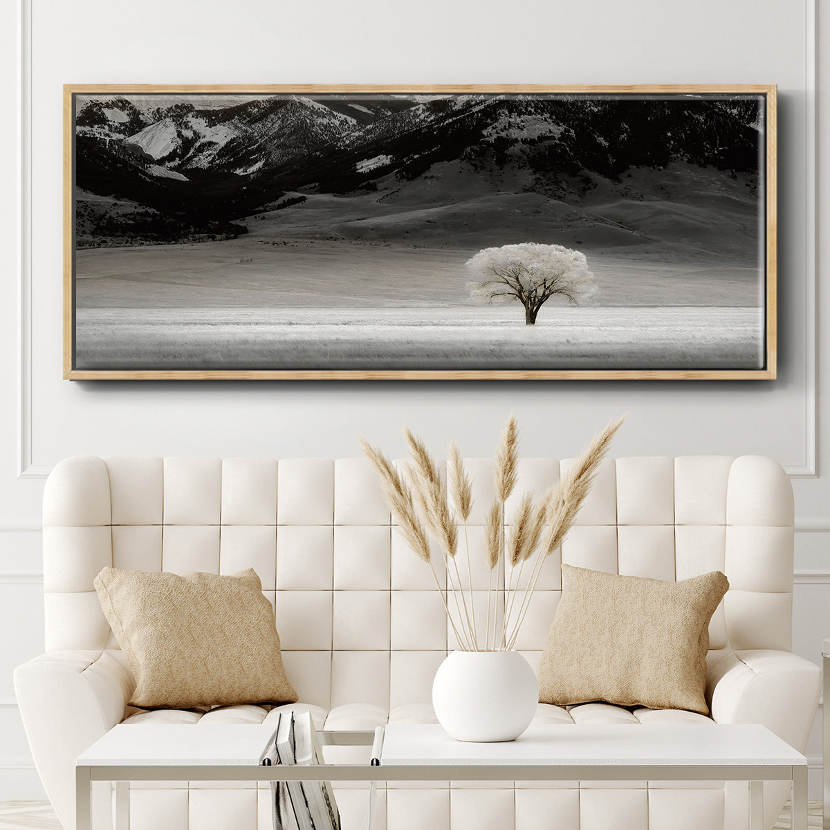 Solitary Tree - Floater Framed Canvas Print