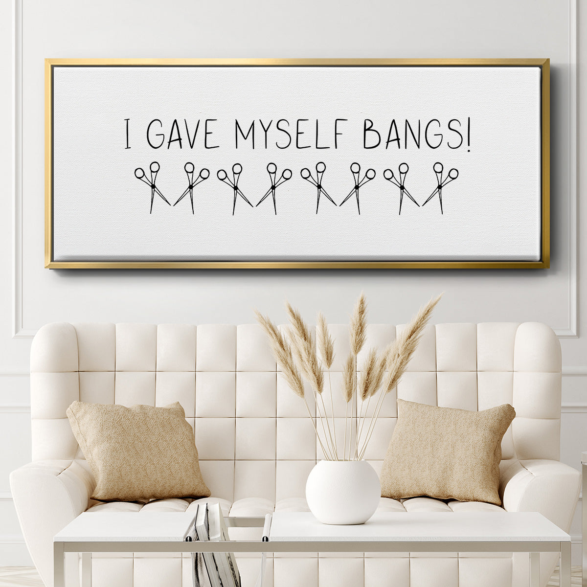 I Gave Myself Bangs! - Floater Framed Canvas Print