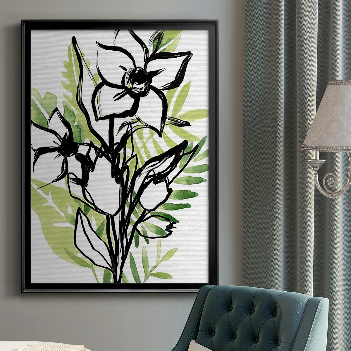 Tropical Sketchbook III - Modern Framed Canvas Print