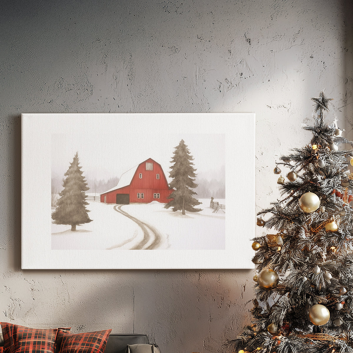 Pearled Hearth Square - Canvas Art Print