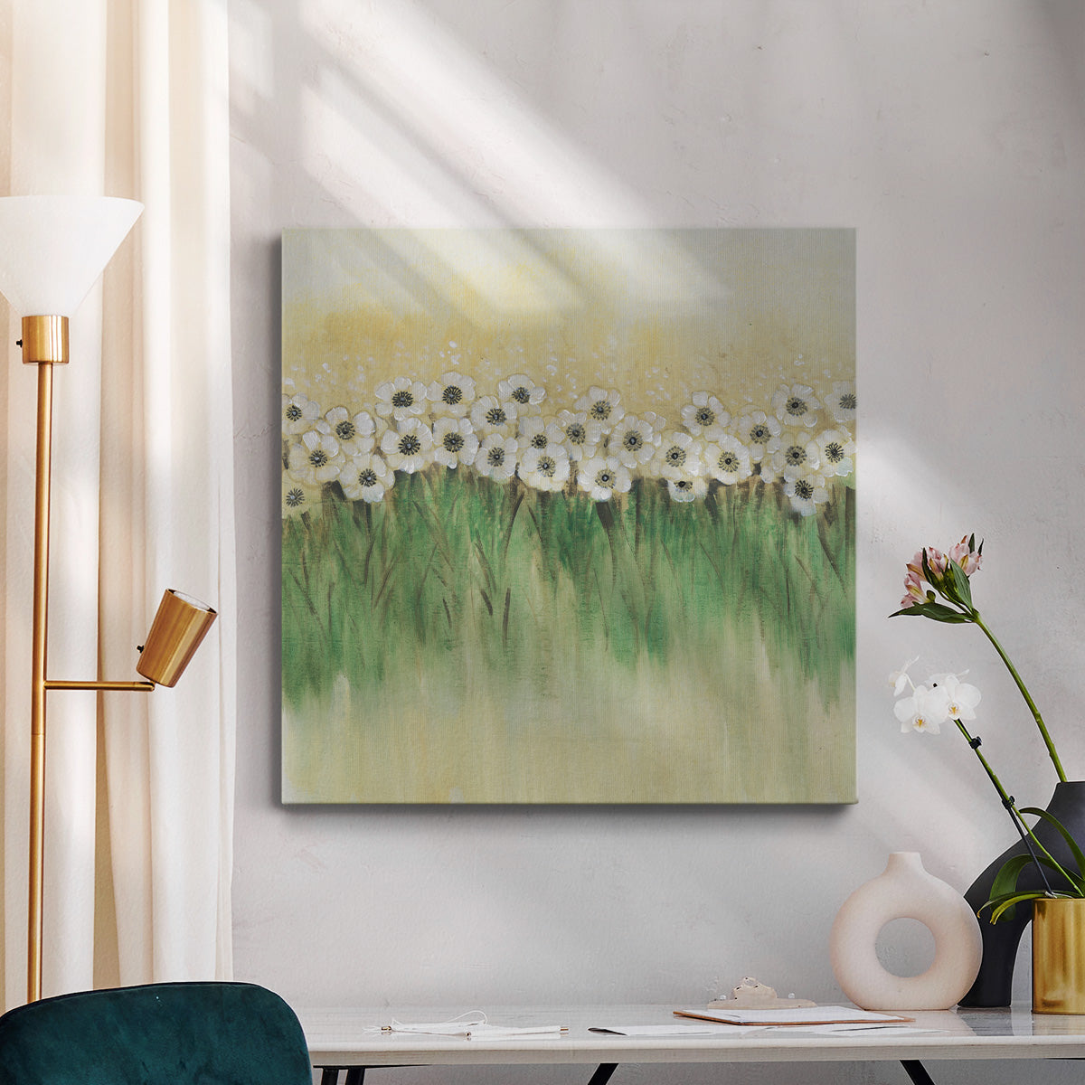 Rows of Flowers I - Canvas Art Print