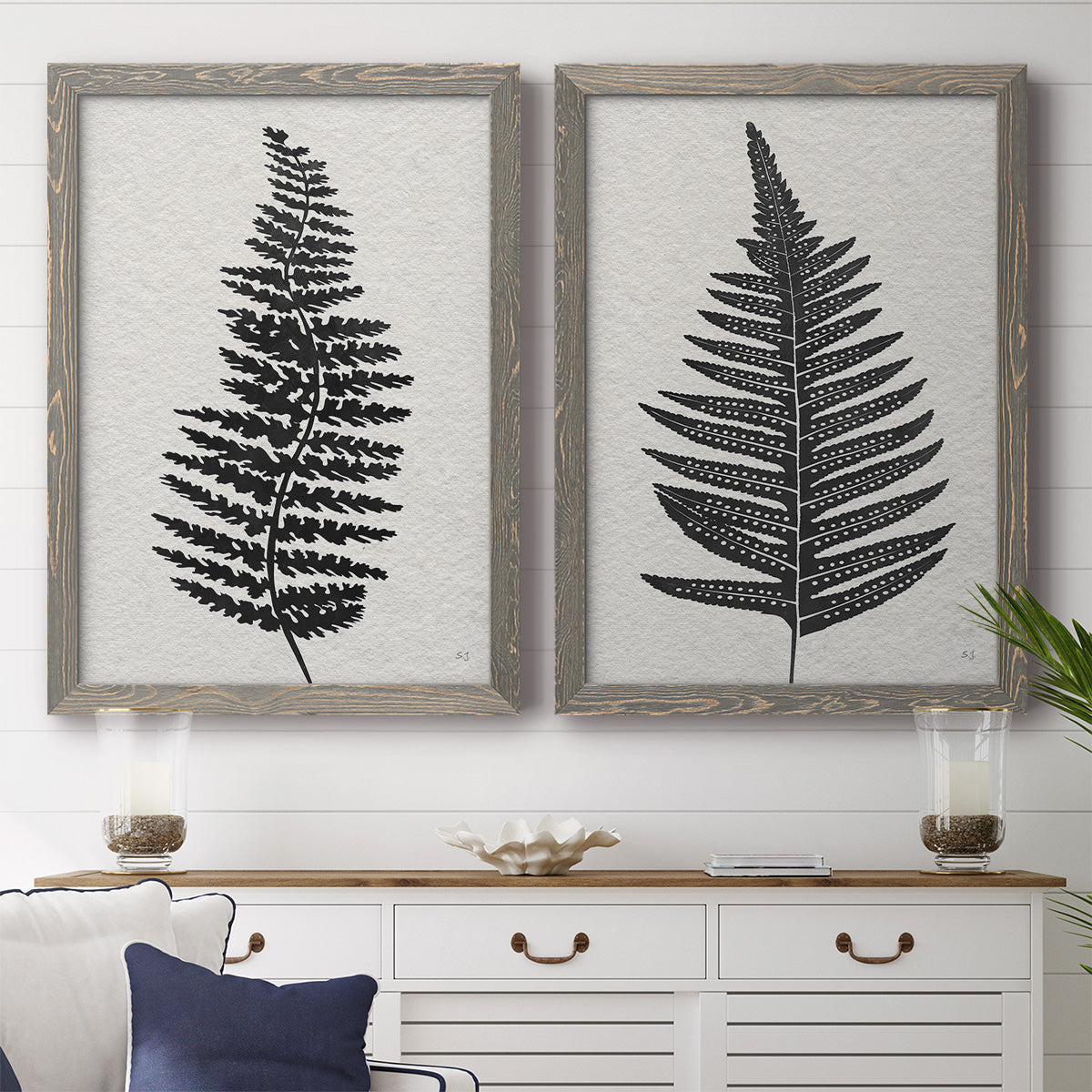 Forest Fern III - Premium Framed Canvas 2 Piece Set - Ready to Hang