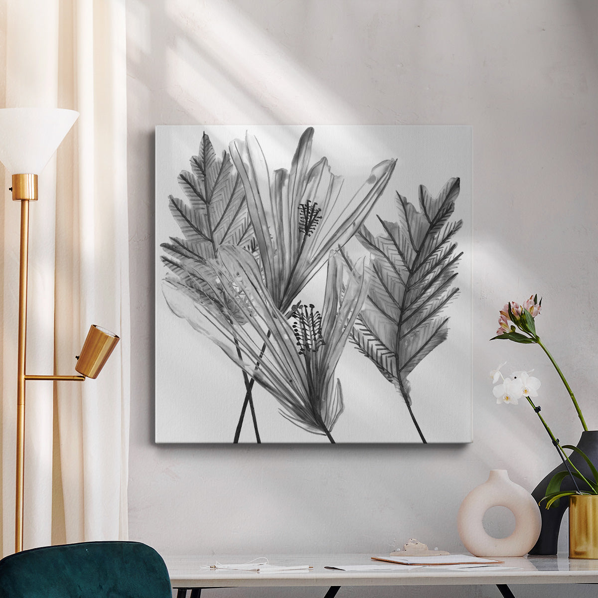 Floral Silhouette I - Canvas Art Print