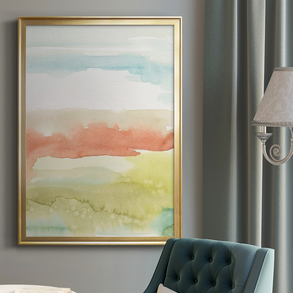 Blushing Sunrise II - Modern Framed Canvas Print