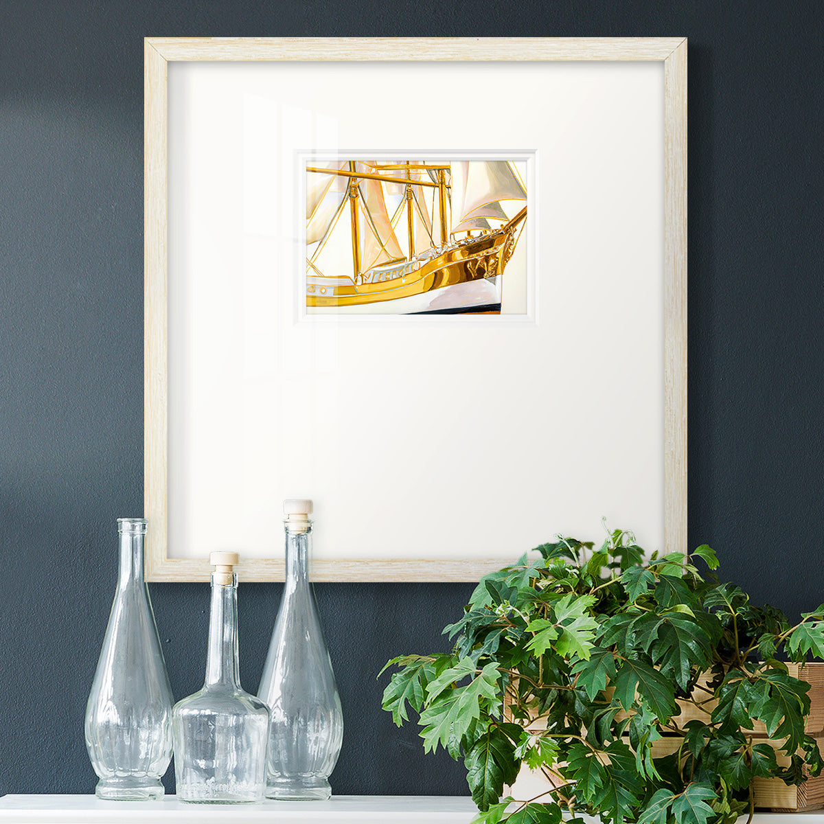 Gold Ship II Premium Framed Print Double Matboard