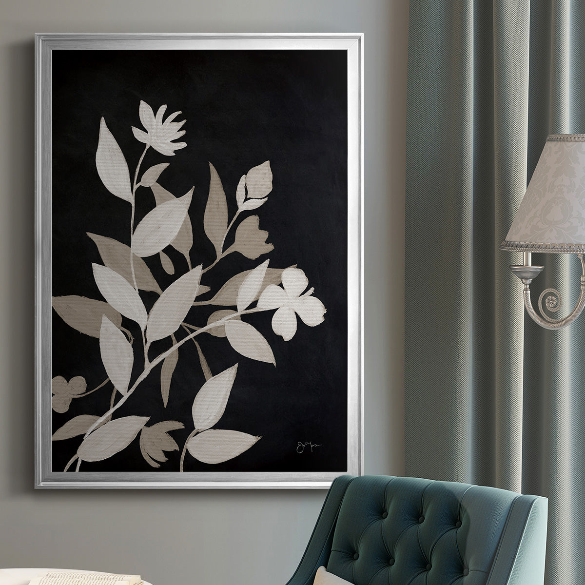 Midnight Silhouette I - Modern Framed Canvas Print