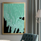 Teal Cascade I - Modern Framed Canvas Print