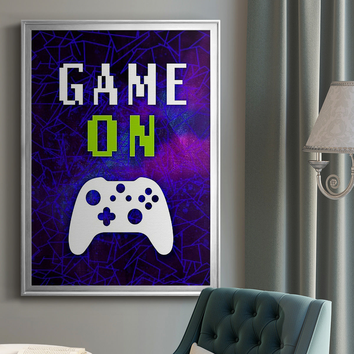 It's Game On II - Modern Framed Canvas Print