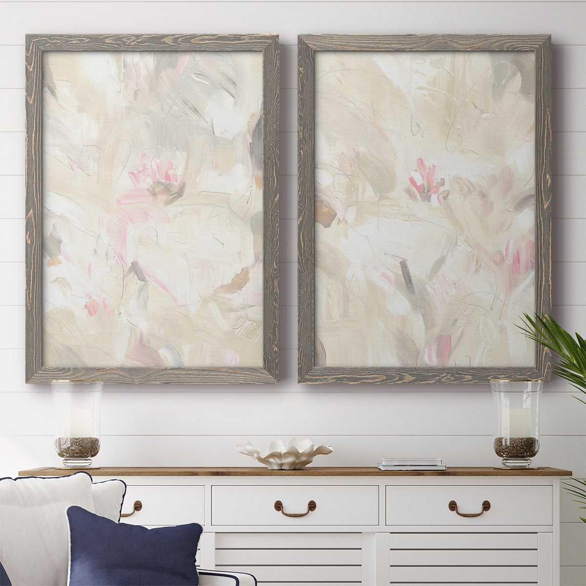 Soft Abstraction I - Premium Framed Canvas 2 Piece Set - Ready to Hang