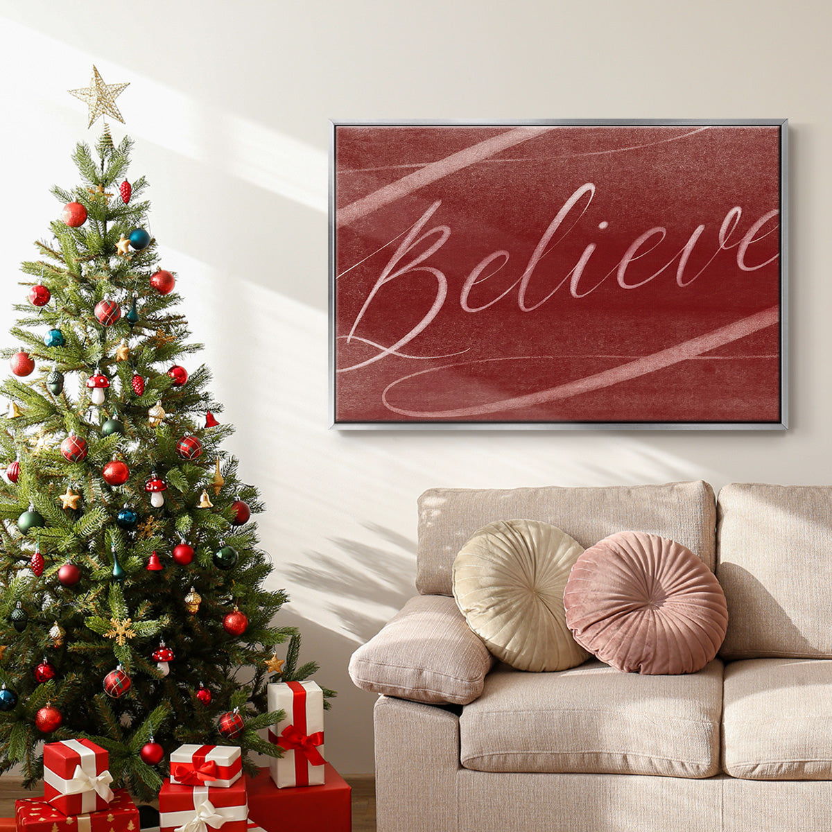 Believe - Framed Gallery Wrapped Canvas in Floating Frame