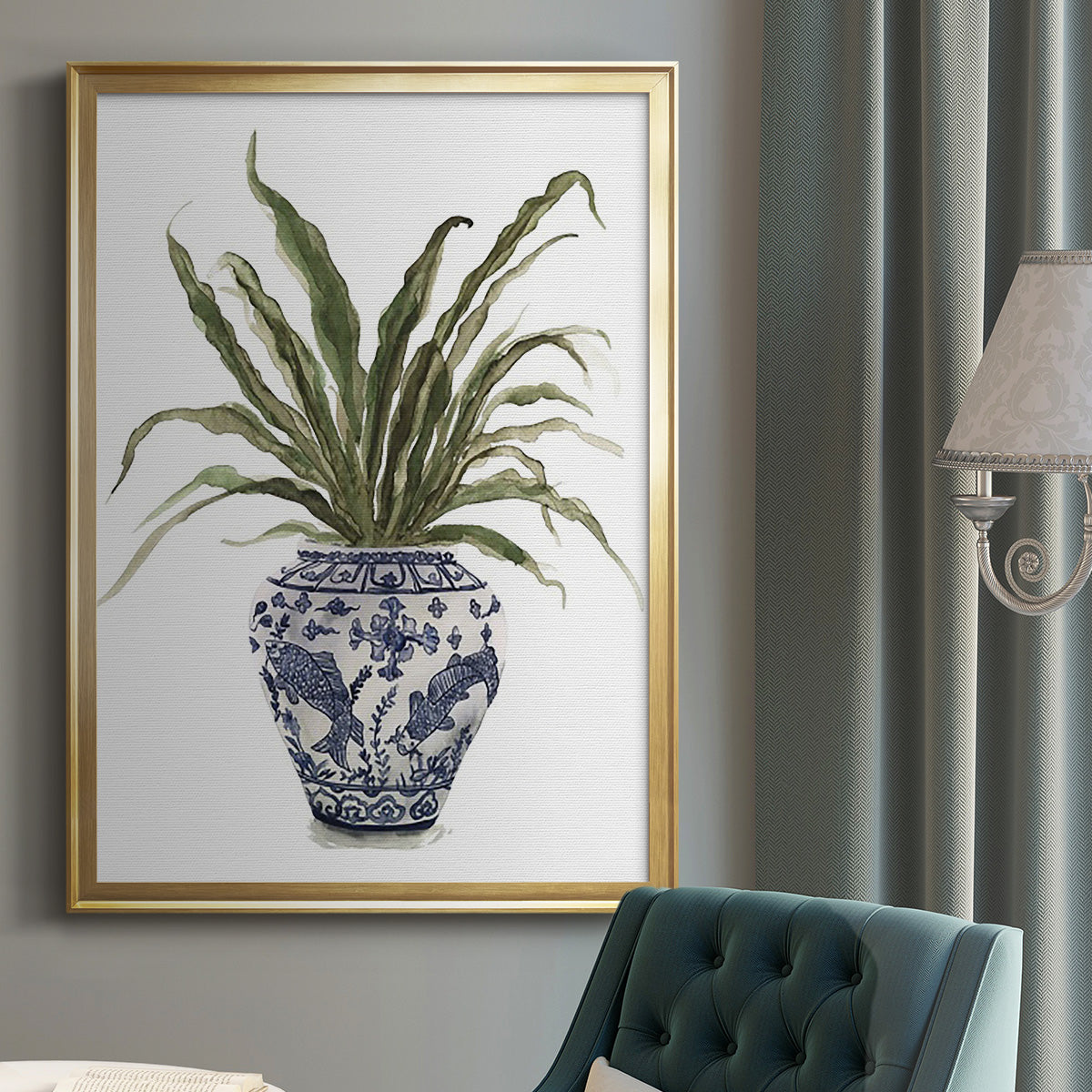 Fern House II - Modern Framed Canvas Print